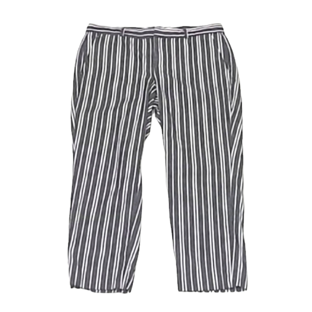 Banana Republic Avery Linen Crop Ankle Pants High Waist Rise Pinstriped Dressy